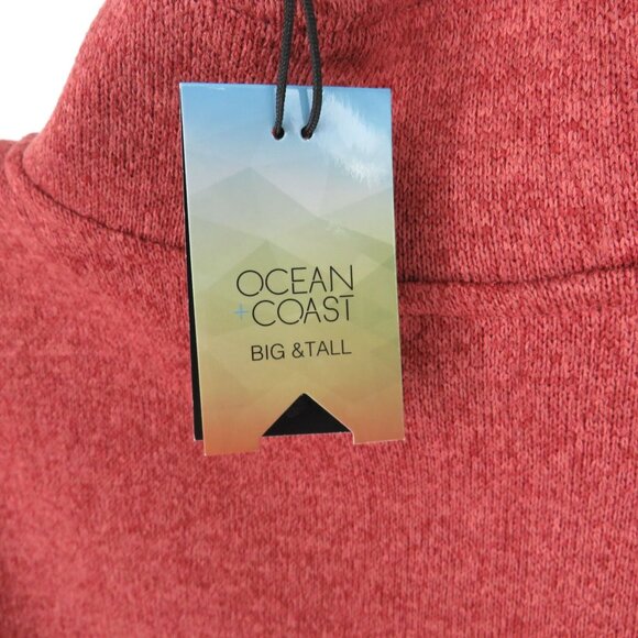 Ocean Coast Big & Tall Camper Red Quarter Zip Pullover Sweater LT NWT $64.50 - Picture 6 of 6